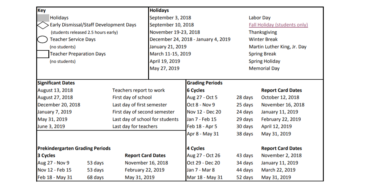 District School Academic Calendar Key for Walnut Bend Elementary