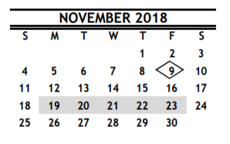 District School Academic Calendar for R D S P D for November 2018