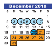 District School Academic Calendar for Atascocita High School for December 2018