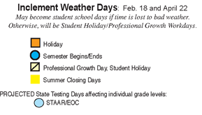 District School Academic Calendar Legend for Greentree Elementary