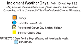 District School Academic Calendar Legend for Foster Elementary