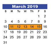 District School Academic Calendar for Humble Middle for March 2019