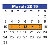 District School Academic Calendar for Greentree Elementary for March 2019