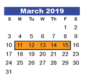 District School Academic Calendar for Bear Branch Elementary for March 2019