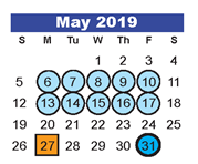 District School Academic Calendar for Jack M Fields Sr Elementary for May 2019