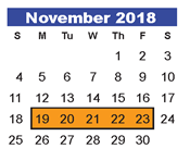 District School Academic Calendar for Oaks Elementary for November 2018