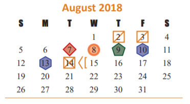 District School Academic Calendar for Jeanette Hayes Elementary School for August 2018