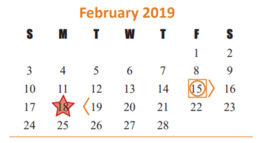 District School Academic Calendar for Roberta Wright Rylander Elementary for February 2019