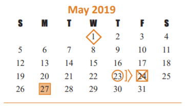 District School Academic Calendar for Sue Creech Elementary for May 2019