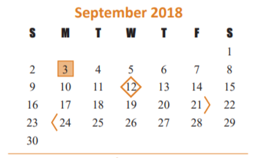 District School Academic Calendar for Memorial Parkway Junior High for September 2018