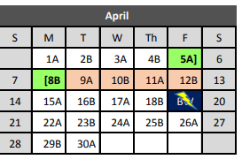 District School Academic Calendar for Bear Creek Intermediate for April 2019