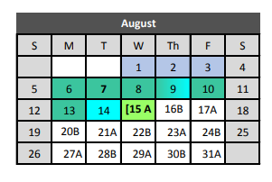 District School Academic Calendar for Bluebonnet Elementary School for August 2018