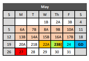 District School Academic Calendar for Fossil Hill Middle for May 2019