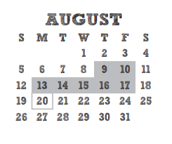 District School Academic Calendar for Lemm Elementary for August 2018