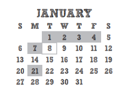 District School Academic Calendar for Klenk Elementary for January 2019