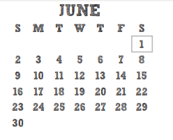 District School Academic Calendar for Kuehnle El for June 2019