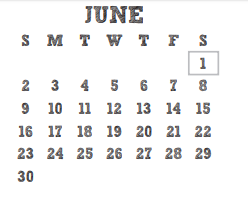 District School Academic Calendar for Klein Forest High School for June 2019