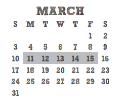 District School Academic Calendar for Hildebrandt Intermediate for March 2019