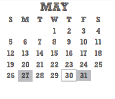 District School Academic Calendar for Epps Island Elementary for May 2019