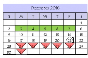 District School Academic Calendar for Ann Richards Middle School for December 2018