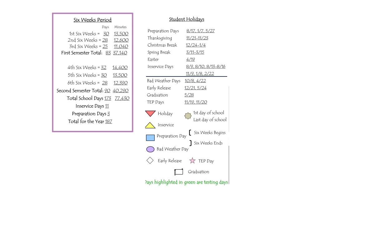 District School Academic Calendar Key for Ann Richards Middle School