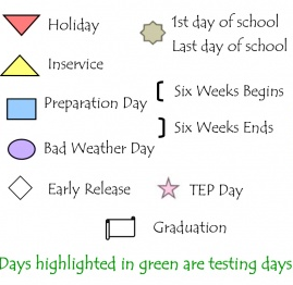 District School Academic Calendar Legend for Ann Richards Middle School
