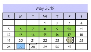 District School Academic Calendar for E B Reyna Elementary for May 2019