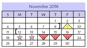 District School Academic Calendar for Diaz-Villarreal Elementary School for November 2018