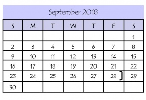 District School Academic Calendar for Ann Richards Middle School for September 2018