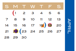 District School Academic Calendar for Travis Elementary for April 2019