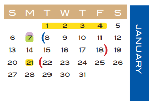 District School Academic Calendar for Travis Elementary for January 2019