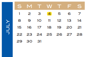 District School Academic Calendar for Juan Seguin Elementary for July 2018