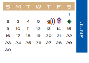 District School Academic Calendar for Juvenile Detent Ctr for June 2019