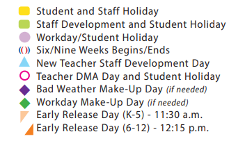 District School Academic Calendar Legend for Foster High School