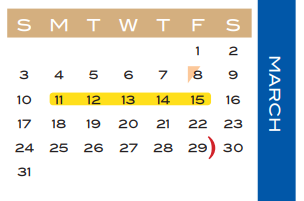 District School Academic Calendar for Wessendorff Middle for March 2019