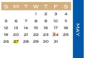 District School Academic Calendar for Travis Elementary for May 2019