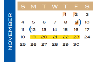 District School Academic Calendar for Travis Elementary for November 2018