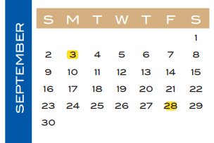 District School Academic Calendar for Wessendorff Middle for September 2018
