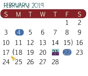 District School Academic Calendar for D D Hachar Elementary School for February 2019
