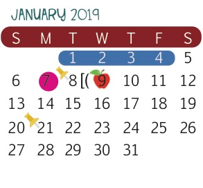 District School Academic Calendar for Joaquin Cigarroa Middle for January 2019