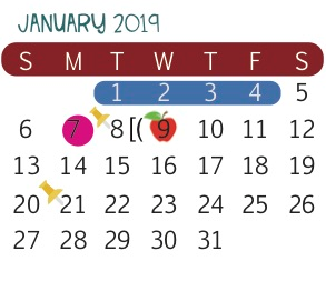 District School Academic Calendar for J Kawas Elementary for January 2019