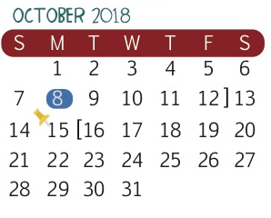 District School Academic Calendar for Lamar Middle for October 2018