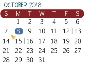 District School Academic Calendar for Early College High School for October 2018