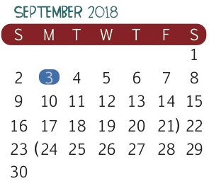 District School Academic Calendar for J C Martin Jr Elementary School for September 2018