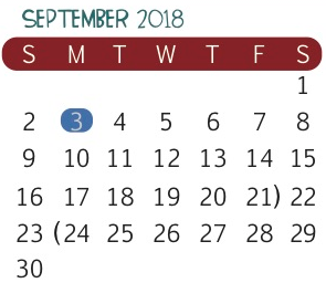 District School Academic Calendar for Lamar Middle for September 2018