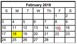 District School Academic Calendar for Reed Elementary for February 2019