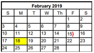 District School Academic Calendar for Parkside Elementary School for February 2019