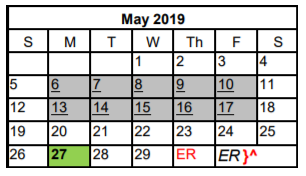 District School Academic Calendar for Plain Elementary School for May 2019