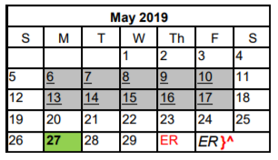 District School Academic Calendar for Cypress Elementary School for May 2019