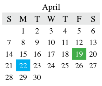 District School Academic Calendar for Polser Elementary for April 2019